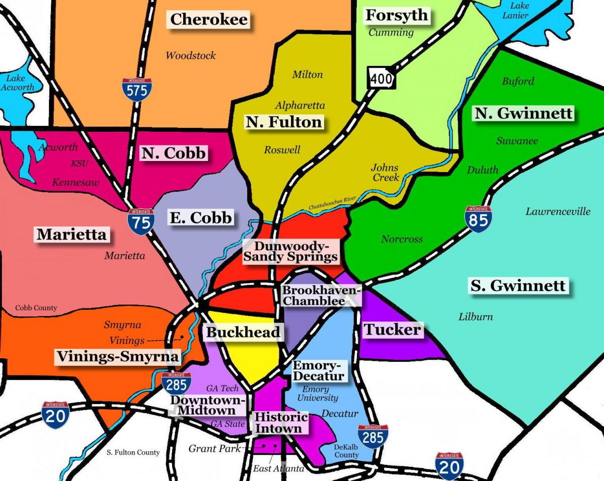 mapa Atlanta auzo