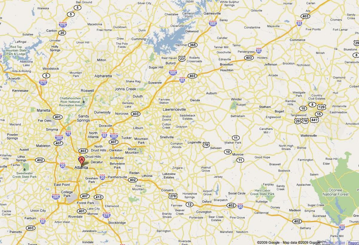 mapa Atlanta ga
