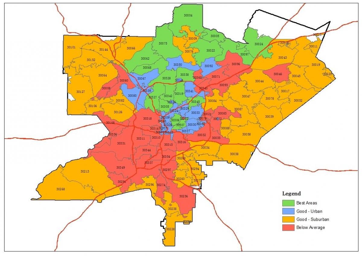 zip code mapa Atlanta