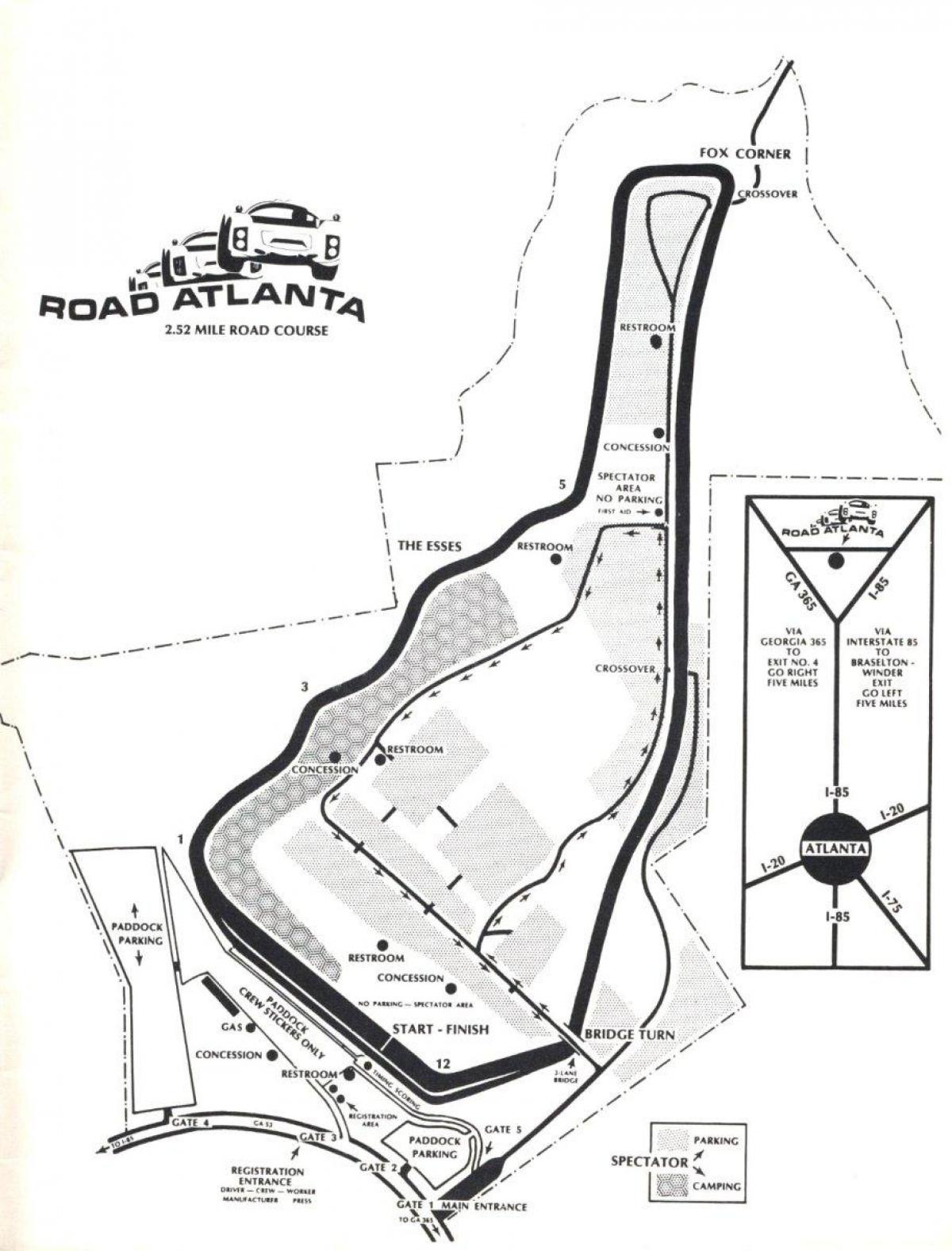 mapa errepide Atlanta track