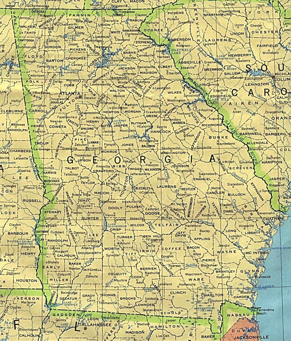 mapa Georgia hiri
