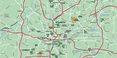 Handiagoa Atlanta area mapa