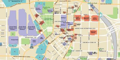 Atlanta turismo-erakargarri mapa